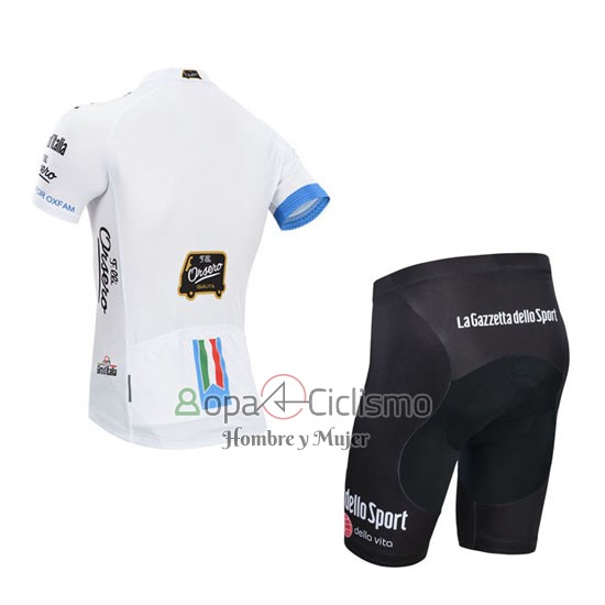 Giro d'Italia Ropa Ciclismo Culotte Corto 2014 Hombre Mangas Cortas Blanco